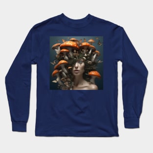 Moth Mushroom Head Long Sleeve T-Shirt